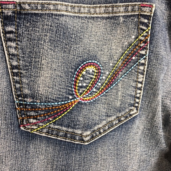 Sapphire Red Embellished Blue Jeans Size 15/16 - Picture 8 of 8